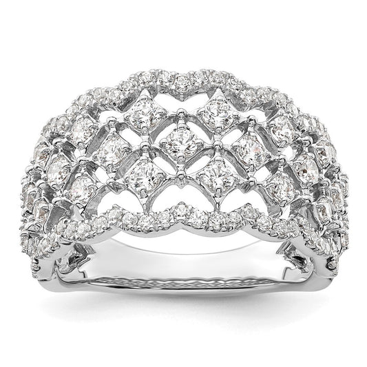 14k White Gold 1 carat Lab Grown Diamond VS/SI+ G+ Complete Fashion Ring