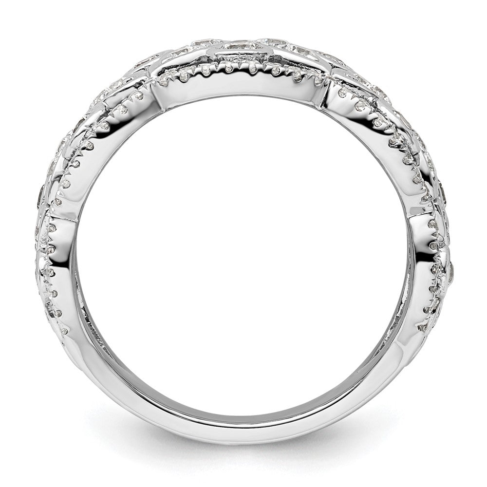14k White Gold 7/8 carat Lab Grown Diamond VS/SI+ G+ Complete Fashion Ring