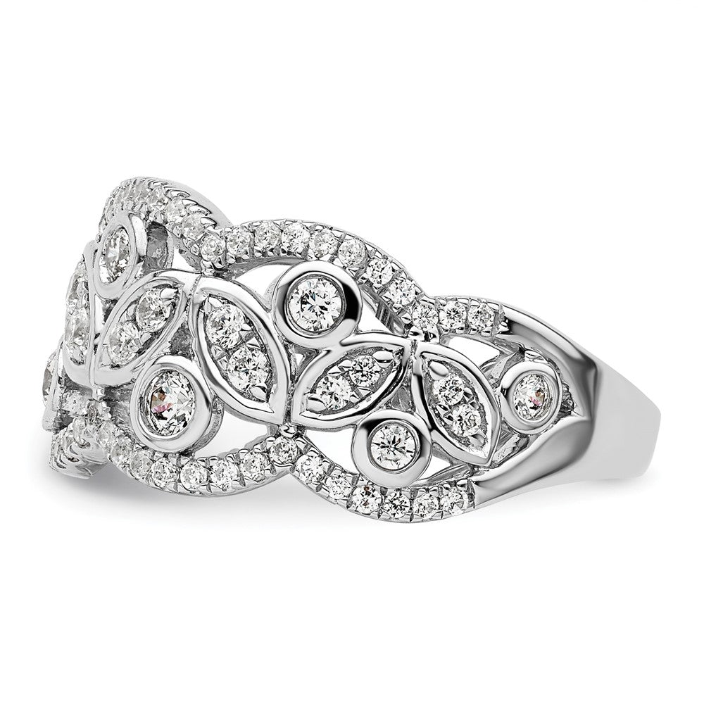14k White Gold 7/8 carat Lab Grown Diamond VS/SI+ G+ Complete Fashion Ring