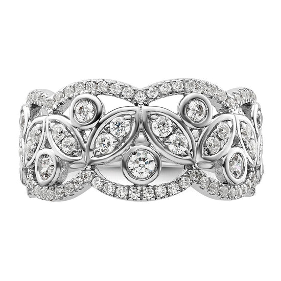 14k White Gold 7/8 carat Lab Grown Diamond VS/SI+ G+ Complete Fashion Ring