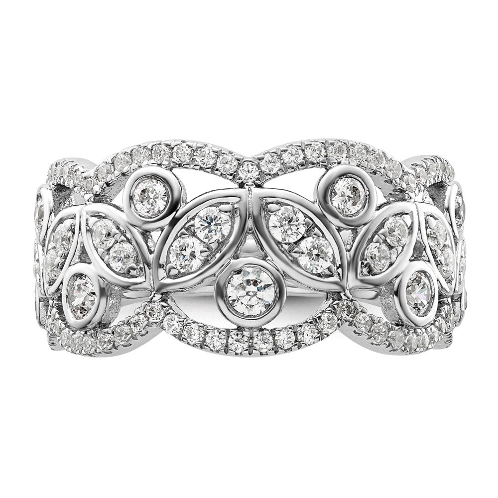 14k White Gold 7/8 carat Lab Grown Diamond VS/SI+ G+ Complete Fashion Ring