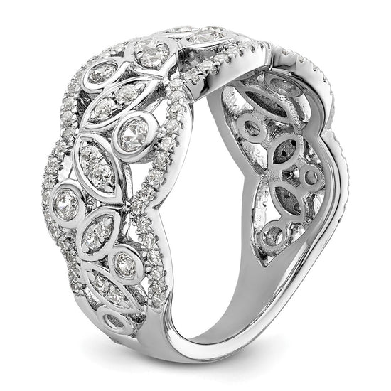 14k White Gold 7/8 carat Lab Grown Diamond VS/SI+ G+ Complete Fashion Ring