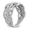 14k White Gold 7/8 carat Lab Grown Diamond VS/SI+ G+ Complete Fashion Ring