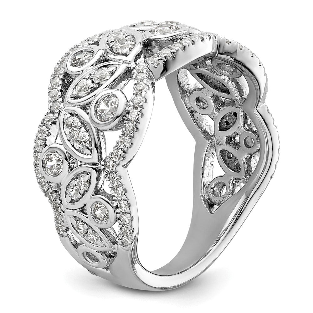 14k White Gold 7/8 carat Lab Grown Diamond VS/SI+ G+ Complete Fashion Ring