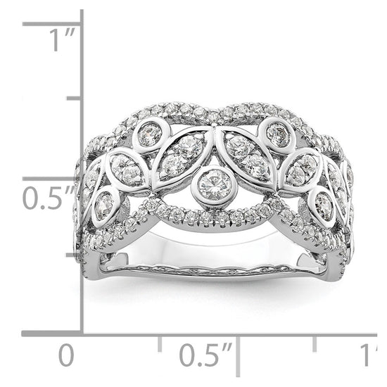 14k White Gold 7/8 carat Lab Grown Diamond VS/SI+ G+ Complete Fashion Ring