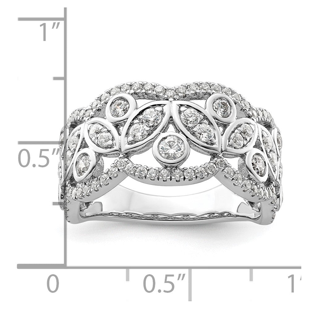 14k White Gold 7/8 carat Lab Grown Diamond VS/SI+ G+ Complete Fashion Ring