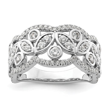 14k White Gold 7/8 carat Lab Grown Diamond VS/SI+ G+ Complete Fashion Ring