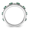 14k White Gold 1/2 carat Lab Grown Diamond VS/SI+ G+ and Lab Created Emerald Complete Ring