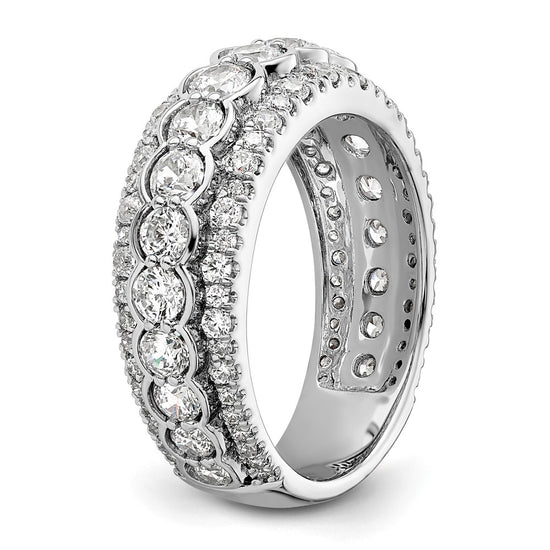 14k White Gold 2 carat Lab Grown Diamond VS/SI+ G+ Complete Fashion Ring