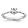 14k White Gold 1/2 carat Lab Grown Diamond VS/SI+ G+ Complete Engagement Ring