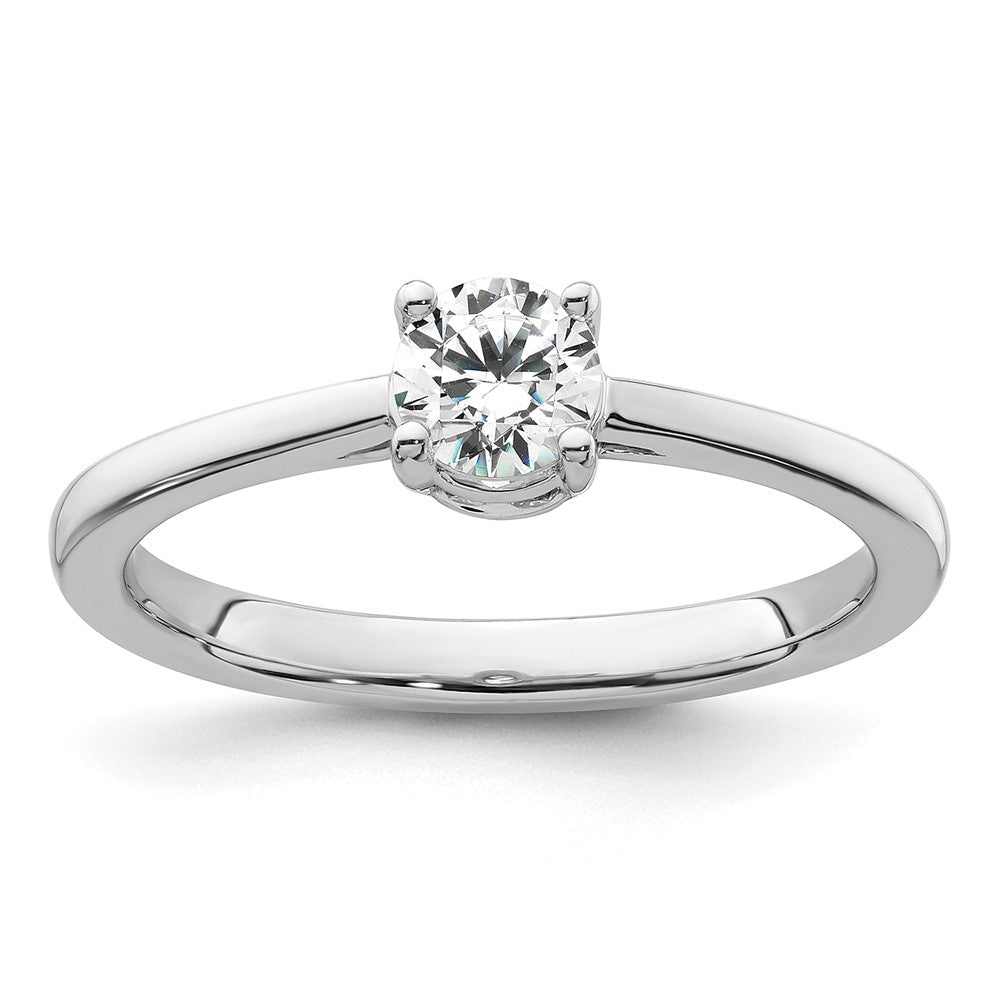 14k White Gold 1/2 carat Lab Grown Diamond VS/SI+ G+ Complete Engagement Ring