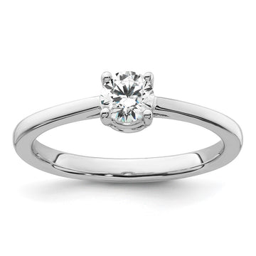 14k White Gold 1/2 carat Lab Grown Diamond VS/SI+ G+ Complete Engagement Ring