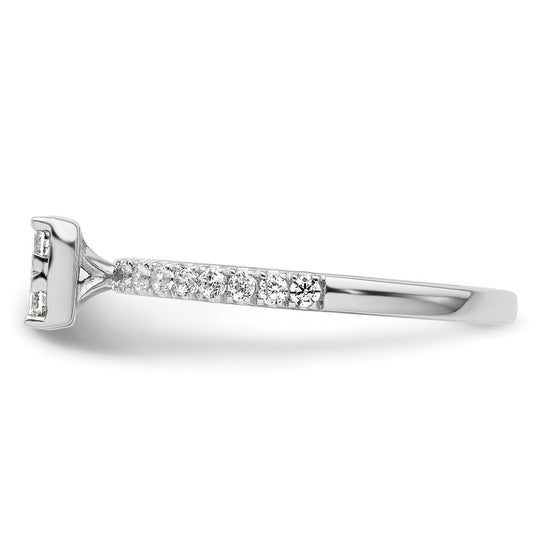 Two Promises 14k White Gold 1/2 carat Lab Grown Diamond VS/SI+ G+ Complete Cluster Engagement Ring