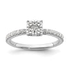 Two Promises 14k White Gold 1/2 carat Lab Grown Diamond VS/SI+ G+ Complete Cluster Engagement Ring