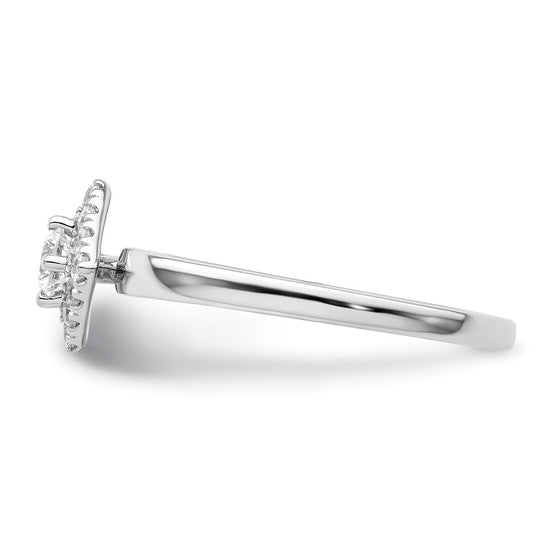 Two Promises 14k White Gold 1/3 carat Lab Grown Diamond VS/SI+ G+ Complete Halo Engagement Ring