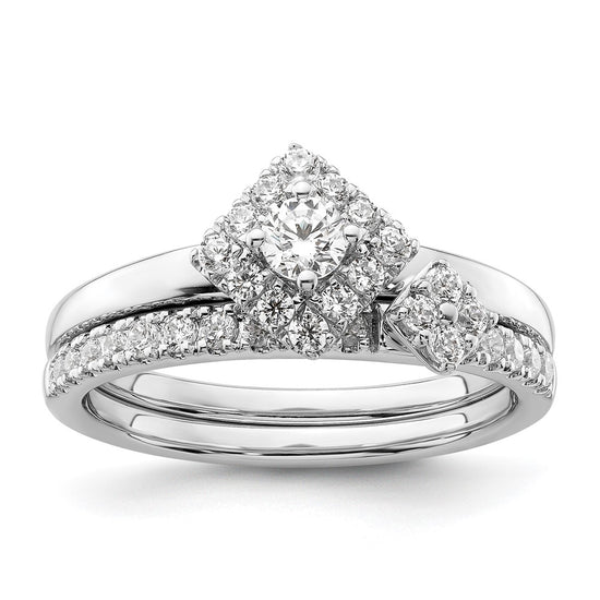Two Promises 14k White Gold 1/3 carat Lab Grown Diamond VS/SI+ G+ Complete Halo Engagement Ring