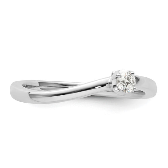 Two Promises 14k White Gold 1/10 carat Lab Grown Diamond VS/SI+ G+ Complete Promise Band