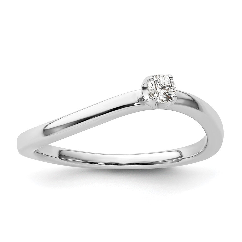 Two Promises 14k White Gold 1/10 carat Lab Grown Diamond VS/SI+ G+ Complete Promise Band