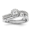 Two Promises 14k White Gold 1/2 carat Lab Grown Diamond VS/SI+ G+ Complete Halo Engagement Ring