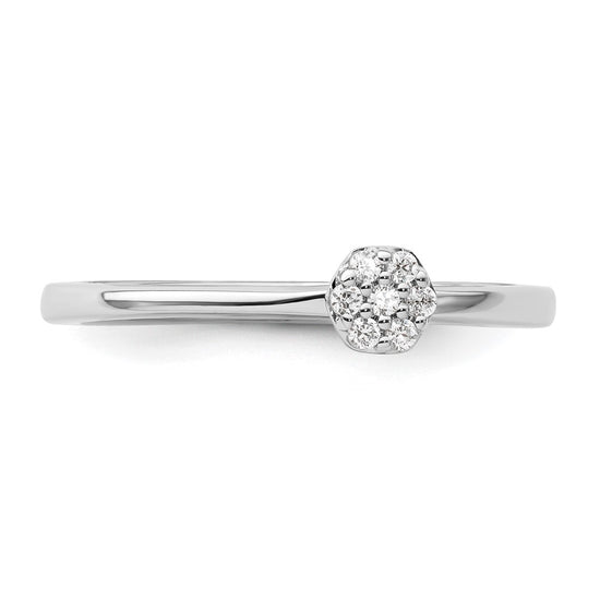 Two Promises 14k White Gold 1/15 carat Lab Grown Diamond VS/SI+ G+ Complete Promise Band