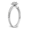 Two Promises 14k White Gold 5/8 carat Lab Grown Diamond VS/SI+ G+ Complete Petite Halo Engagement Ring