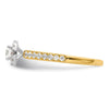 Two Promises 14k Two-tone 5/8 carat Lab Grown Diamond VS/SI+ G+ Complete Petite Halo Engagement Ring