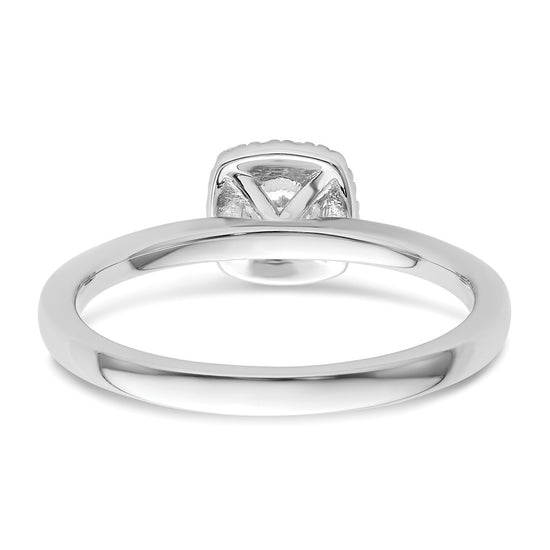 Two Promises 14k White Gold 3/8 carat Lab Grown Diamond VS/SI+ G+ Complete Petite Halo Engagement Ring
