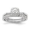 Two Promises 14k White Gold 3/8 carat Lab Grown Diamond VS/SI+ G+ Complete Petite Halo Engagement Ring