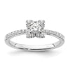 Two Promises 14k White Gold 3/8 carat Lab Grown Diamond VS/SI+ G+ Complete Halo Engagement Ring