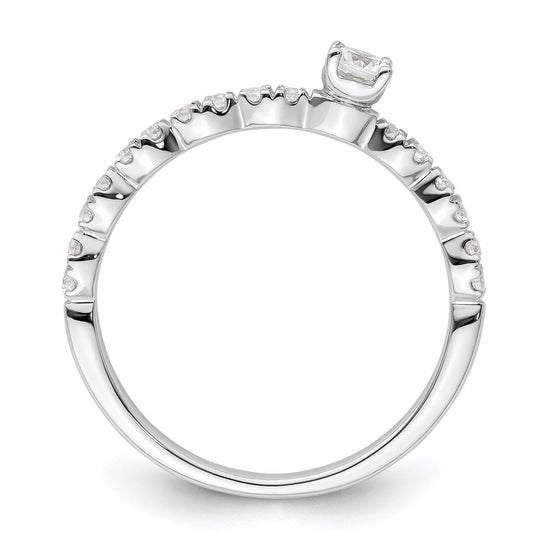 Two Promises 14k White Gold 3/8 carat Lab Grown Diamond VS/SI+ G+ Complete Promise Band