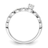 Two Promises 14k White Gold 3/8 carat Lab Grown Diamond VS/SI+ G+ Complete Promise Band