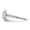 14k White Gold 7/8 carat Lab Grown Diamond VS/SI+ G+ 1 carat Center Oval Semi Mount Engagement Ring