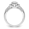 14k White Gold 1/3 carat Lab Grown Diamond VS/SI+ G+ 1 carat Center Round Semi Mount Shared Prong Engagement Ring