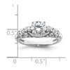 14k White Gold 1/3 carat Lab Grown Diamond VS/SI+ G+ 1 carat Center Round Semi Mount Shared Prong Engagement Ring