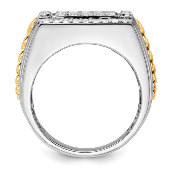 14k Two-Tone 1 1/2 carat Lab Grown Diamond VS/SI+ G+ Men's Ring