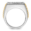 14k Two-Tone 1 1/2 carat Lab Grown Diamond VS/SI+ G+ Men's Ring