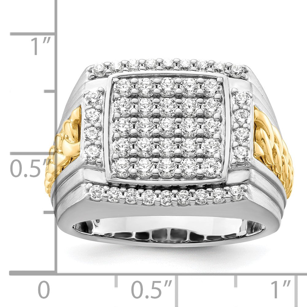 14k Two-Tone 1 1/2 carat Lab Grown Diamond VS/SI+ G+ Men's Ring