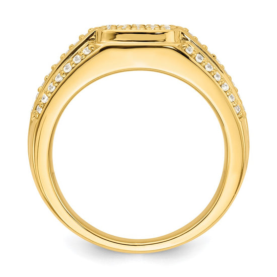 14k 3/4 carat Lab Grown Diamond VS/SI+ G+ Complete Men's Ring
