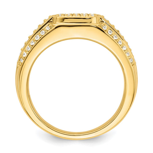 14k 3/4 carat Lab Grown Diamond VS/SI+ G+ Complete Men's Ring
