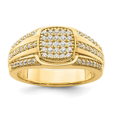 14k 3/4 carat Lab Grown Diamond VS/SI+ G+ Complete Men's Ring