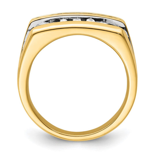 14k Rhodium-plated 1 1/6 carat Lab Grown Diamond VS/SI+ G+ Men's Ring