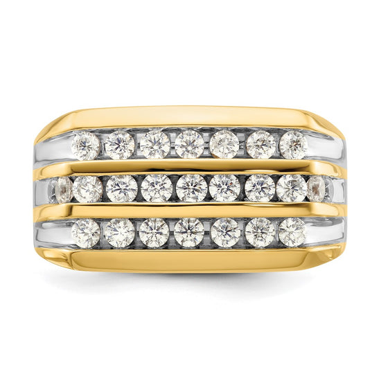 14k Rhodium-plated 1 1/6 carat Lab Grown Diamond VS/SI+ G+ Men's Ring