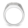14k White Gold 1 1/8 carat Lab Grown Diamond VS/SI+ G+ Side Design Men's Ring
