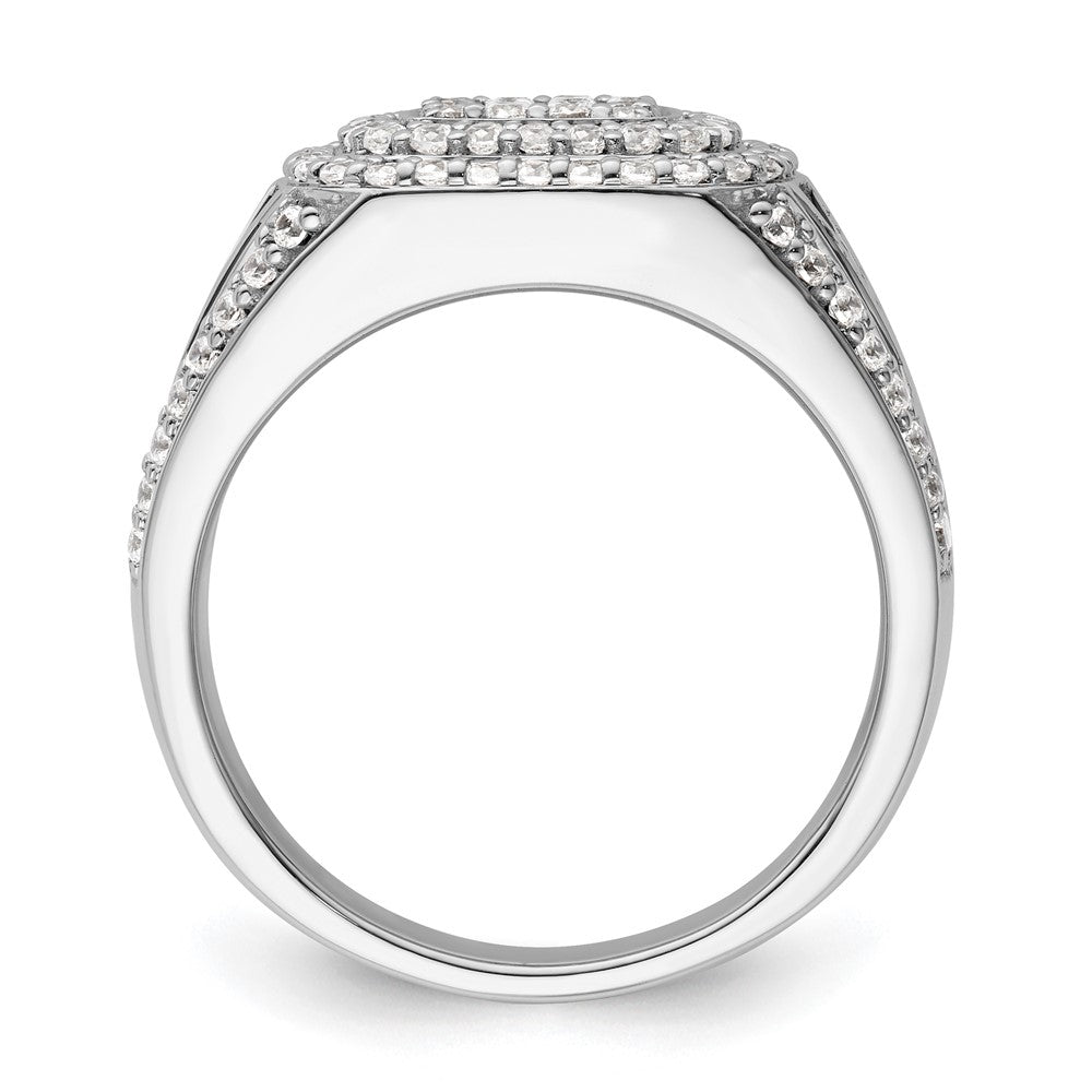 14k White Gold 1 1/8 carat Lab Grown Diamond VS/SI+ G+ Side Design Men's Ring