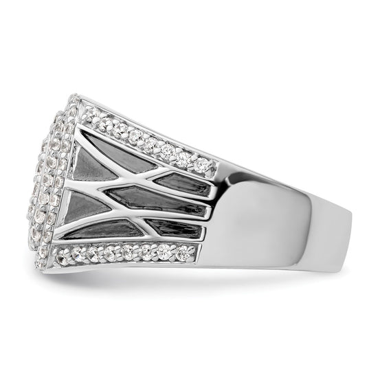 14k White Gold 1 1/8 carat Lab Grown Diamond VS/SI+ G+ Side Design Men's Ring