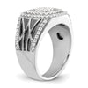 14k White Gold 1 1/8 carat Lab Grown Diamond VS/SI+ G+ Side Design Men's Ring