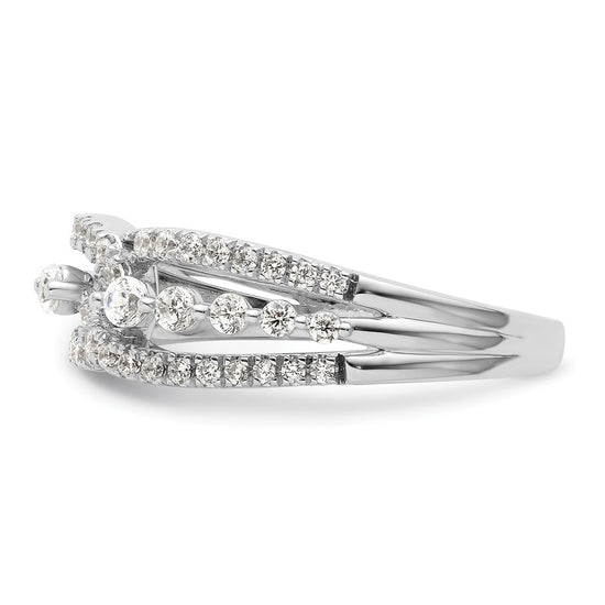 14k White Gold 1/2 carat Lab Grown Diamond VS/SI+ G+ Complete Fashion Ring