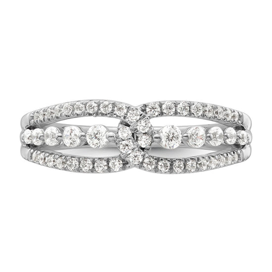 14k White Gold 1/2 carat Lab Grown Diamond VS/SI+ G+ Complete Fashion Ring