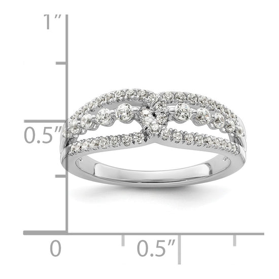 14k White Gold 1/2 carat Lab Grown Diamond VS/SI+ G+ Complete Fashion Ring
