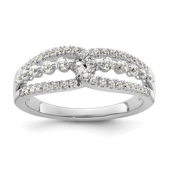 14k White Gold 1/2 carat Lab Grown Diamond VS/SI+ G+ Complete Fashion Ring